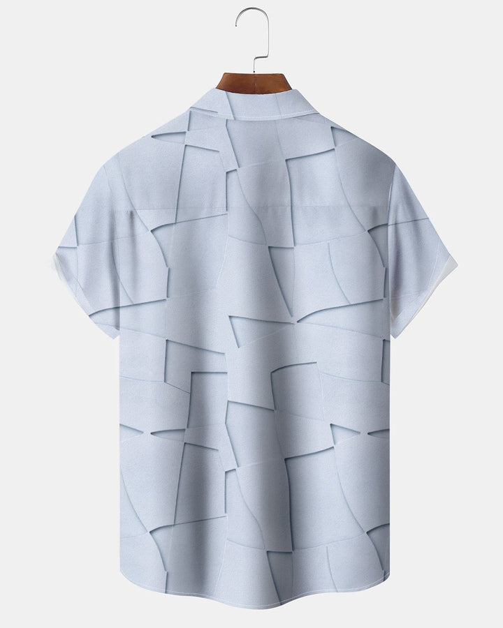 Alohadaddy® Casual Geometric Print Art Button Pocket Cardigan Men&