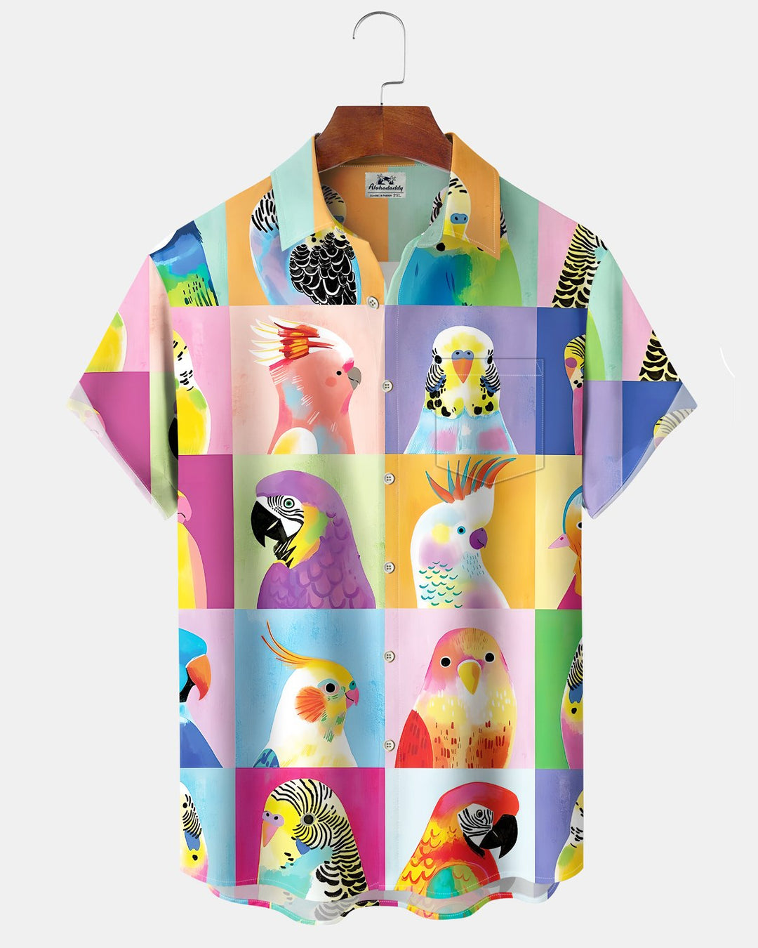 Alohadaddy® Casual Gradient Floral Hawaiian Print Art  Button Pockets  Cardigan Men&