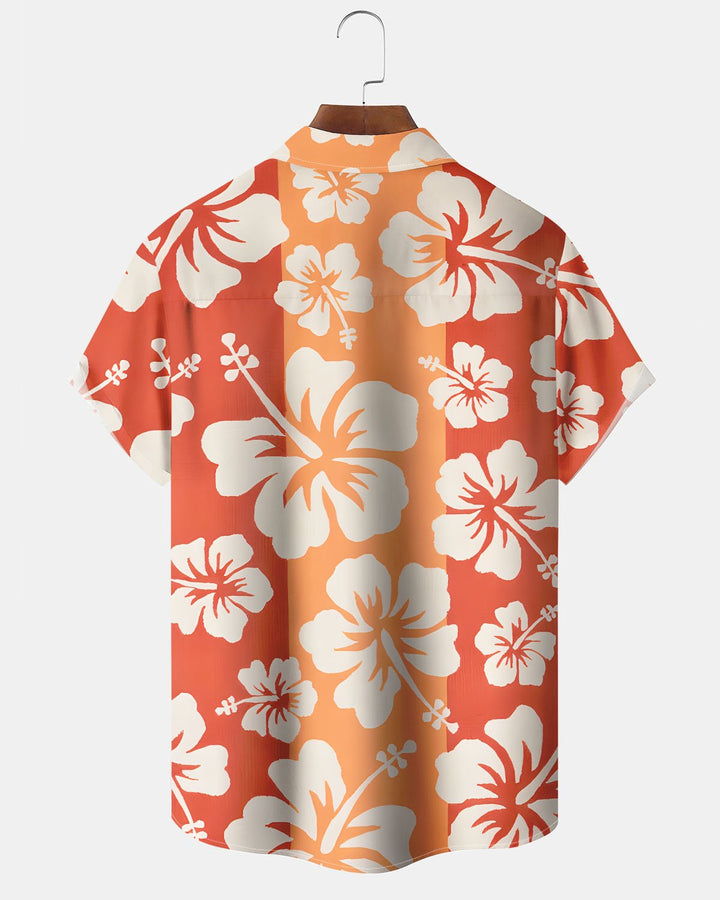 Alohadaddy® Hawaiian Floral Print Art Button Pocket Cardigan Men&