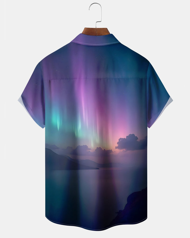 Alohadaddy® Casual Gradient Print Art Button Pocket Cardigan Men&