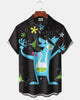 Alohadaddy® Casual Atomic Print Art Button Pocket Cardigan Men's Short Sleeve Shirt Big & Tall