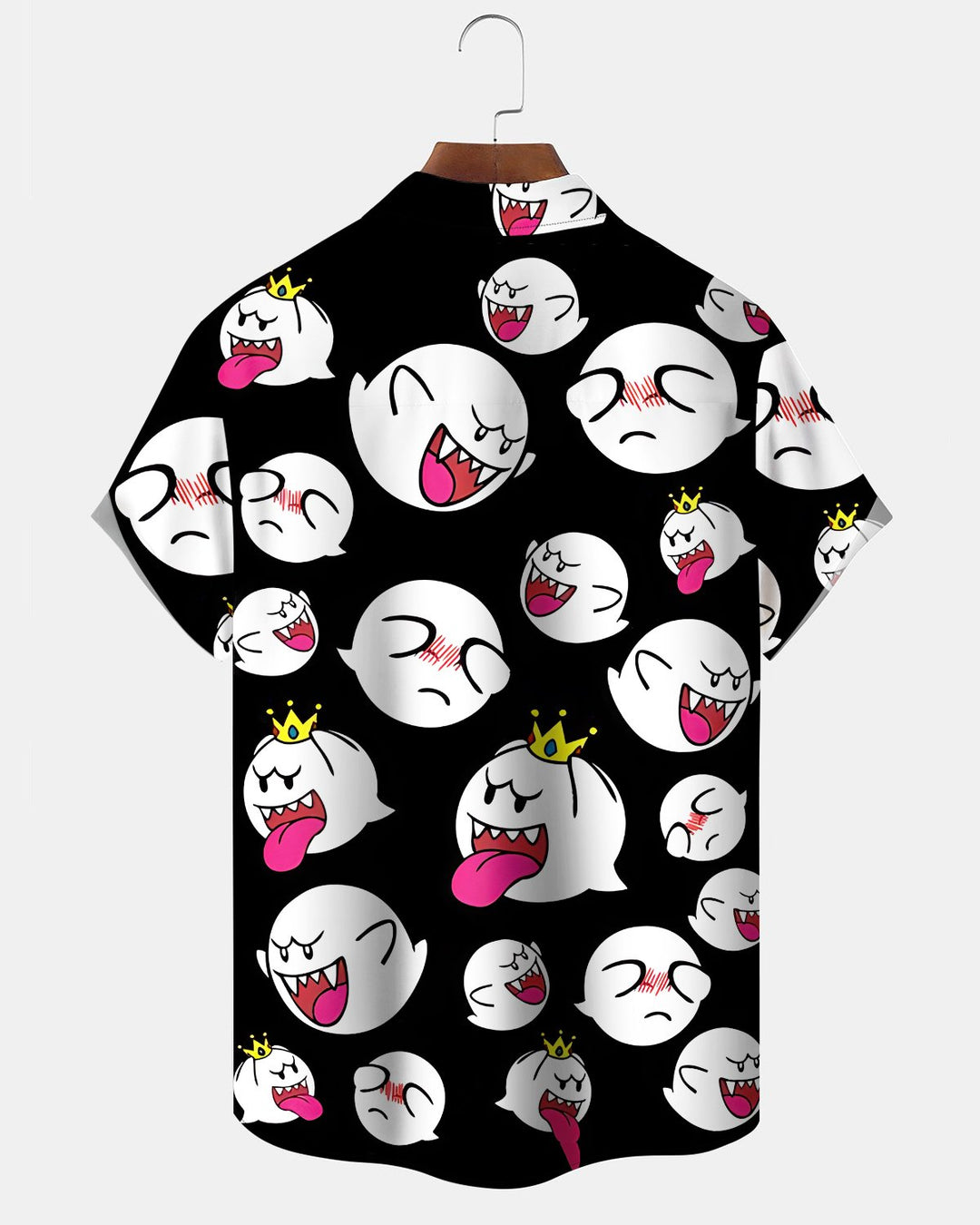Alohadaddy® Casual Mario Ghost Print Art Button Pocket Cardigan Men&