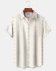 Alohadaddy® Casual Striped Art Print Cardigan with Button Pockets  Men's Short Sleeve Shirt  Big & Tall