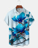Alohadaddy® Hawaiian Floral Print Art Button Pocket Cardigan Men's Short Sleeve Shirt