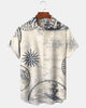 Alohadaddy® Vintage Nautical Print Art Button Pocket Cardigan Men's Short Sleeve Shirt