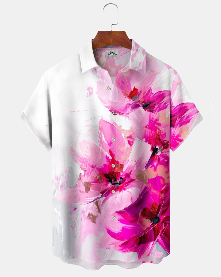 Alohadaddy® Hawaiian Floral Print Art Button Pocket Cardigan Men&