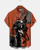 Alohadaddy® Vintage Guitarist Print Art Button Pocket Men's Short-Sleeve Shirt
