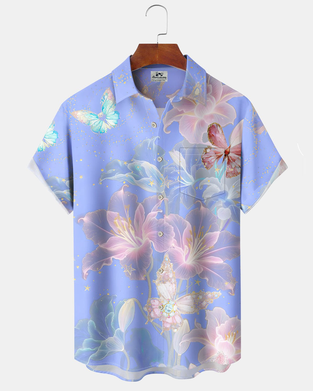 Alohadaddy® Hawaiian Floral Print Art Button Pocket Cardigan Men&