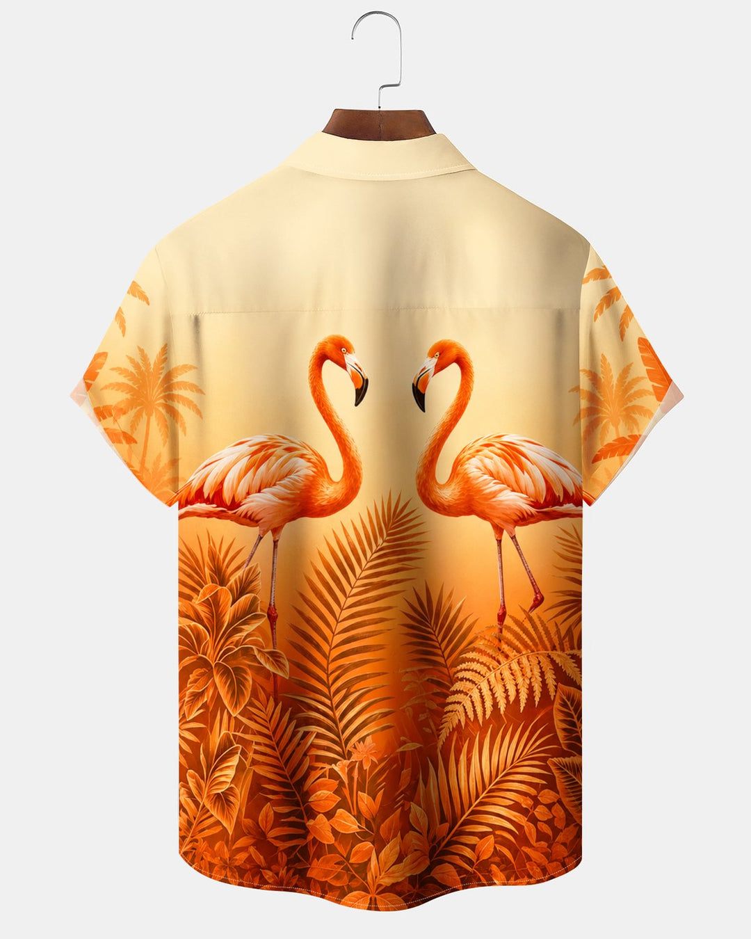 Alohadaddy® Hawaiian Flamingo Print Art Button Pocket Cardigan Men&