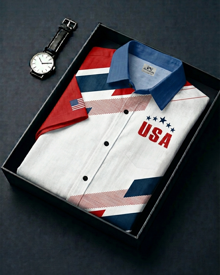 Alohadaddy® Vintage Flag Print Art Button Pocket Cardigan Men&