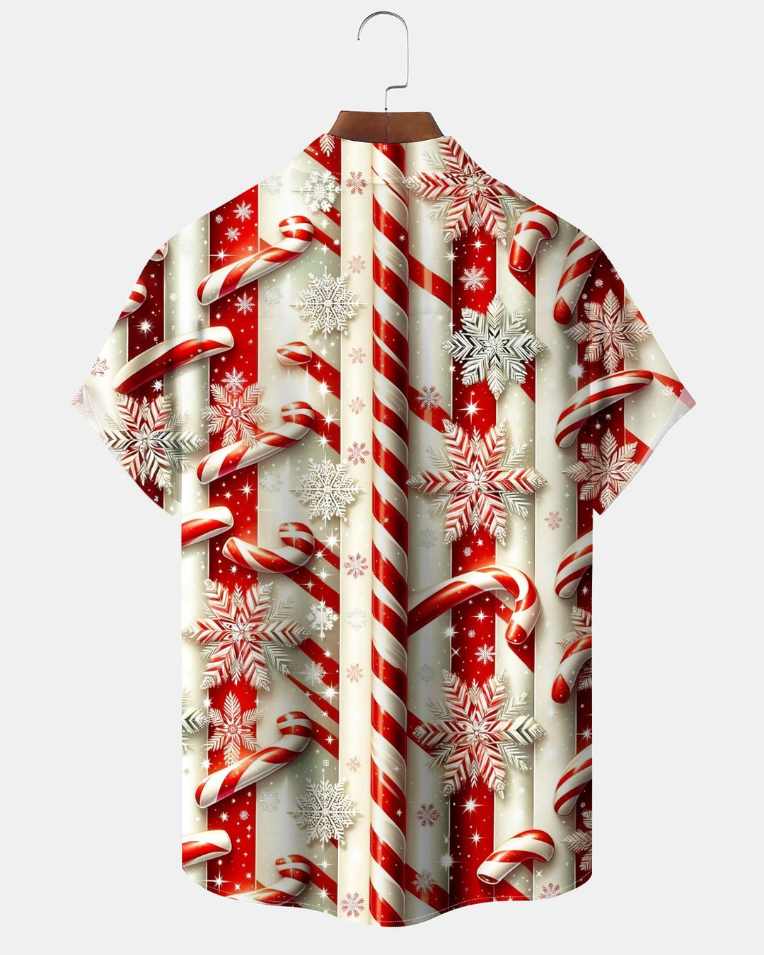 Alohadaddy® Holiday/Christmas Print Button-Down Short-Sleeve Shirt with Pocket for Men