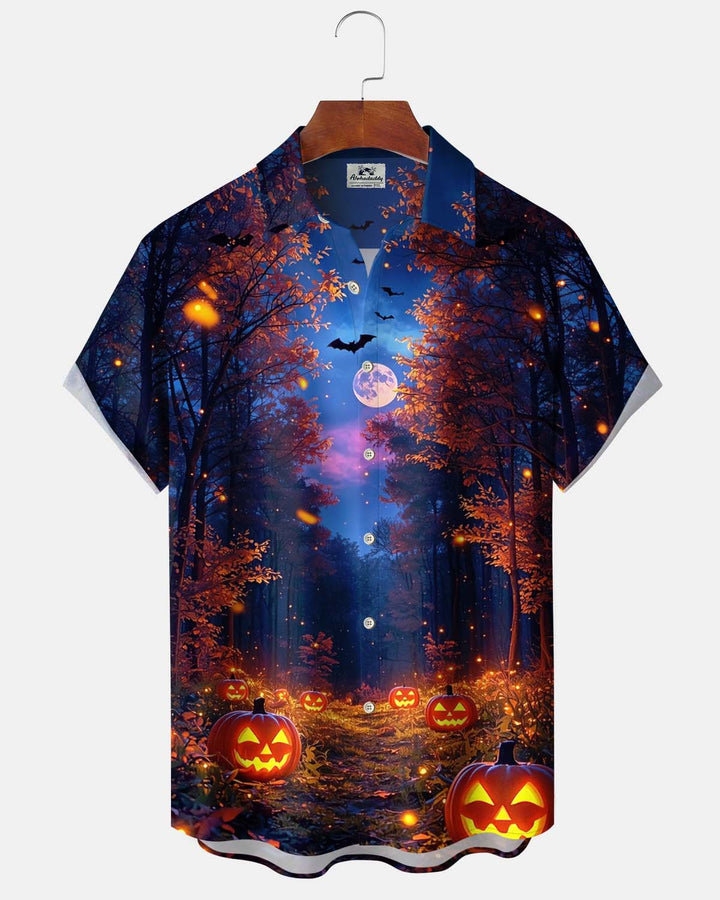 Alohadaddy® Holiday Halloween Graphic Print Button-Down Pocket Cardigan-Style Men&