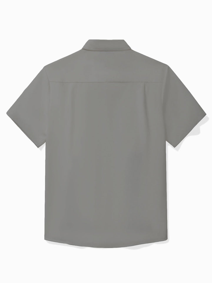 Camisa de manga corta con bolsillo abotonado y estampado geométrico de rayas estilo retro de bolos de Alohadaddy para hombre
