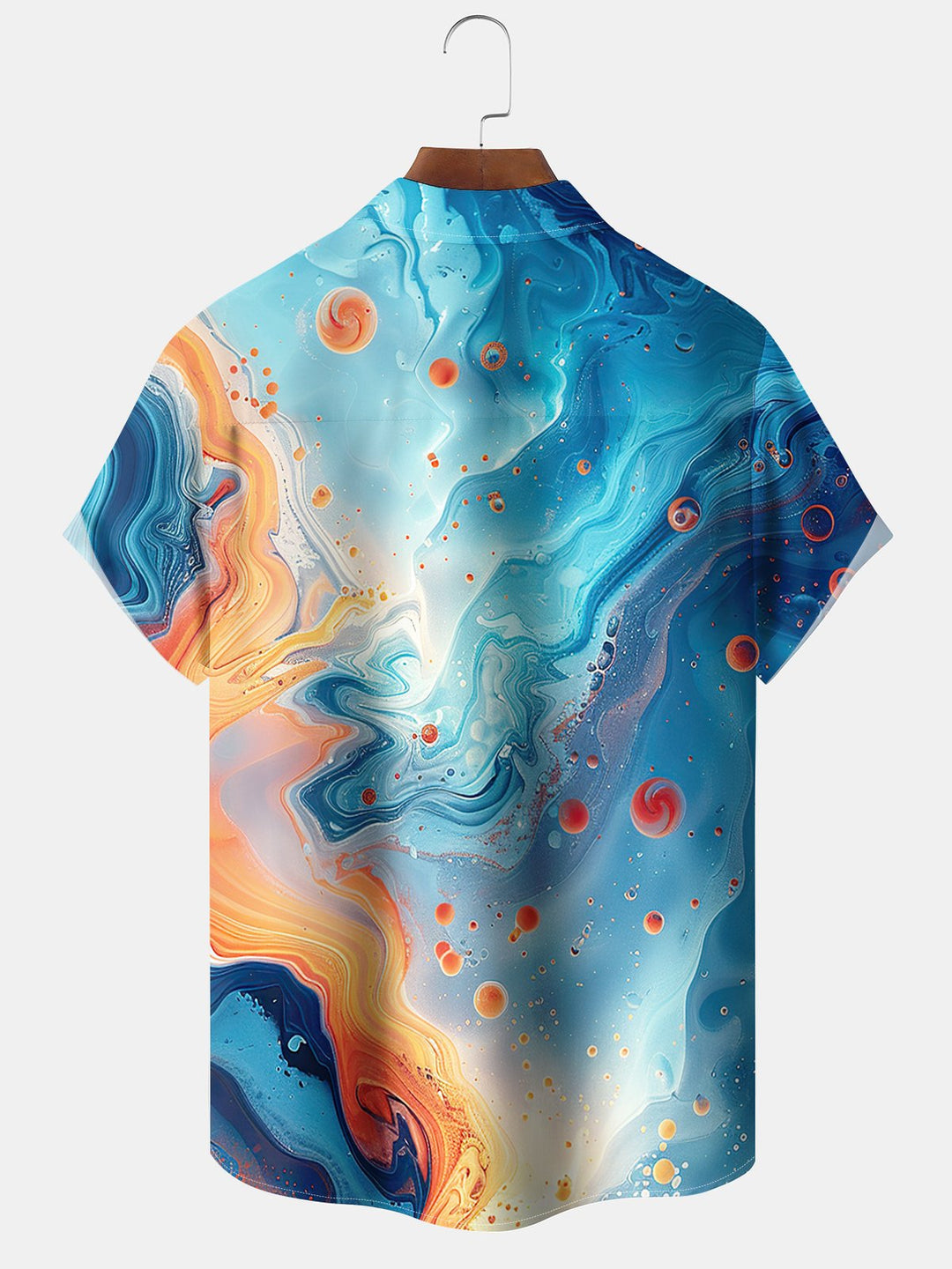 Alohadaddy Casual Daily Vacation Abstract Art Print Art Button Cardigan Pocket Breathable Soft Long Large Size Short Sleeve Shirt