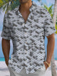Alohadaddy® Casual Geometric Lego Print Art Pockets Large Size Stretch Men's Short Sleeve Shirt