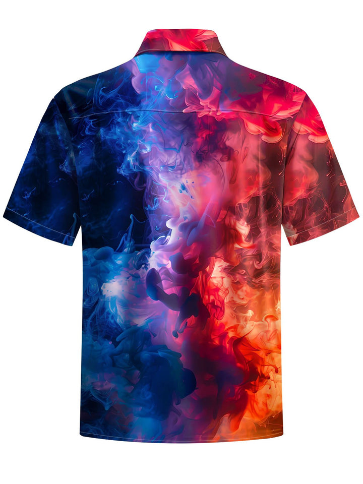 Alohadaddy® Casual Abstract Textured Print Chest Pocket Men&