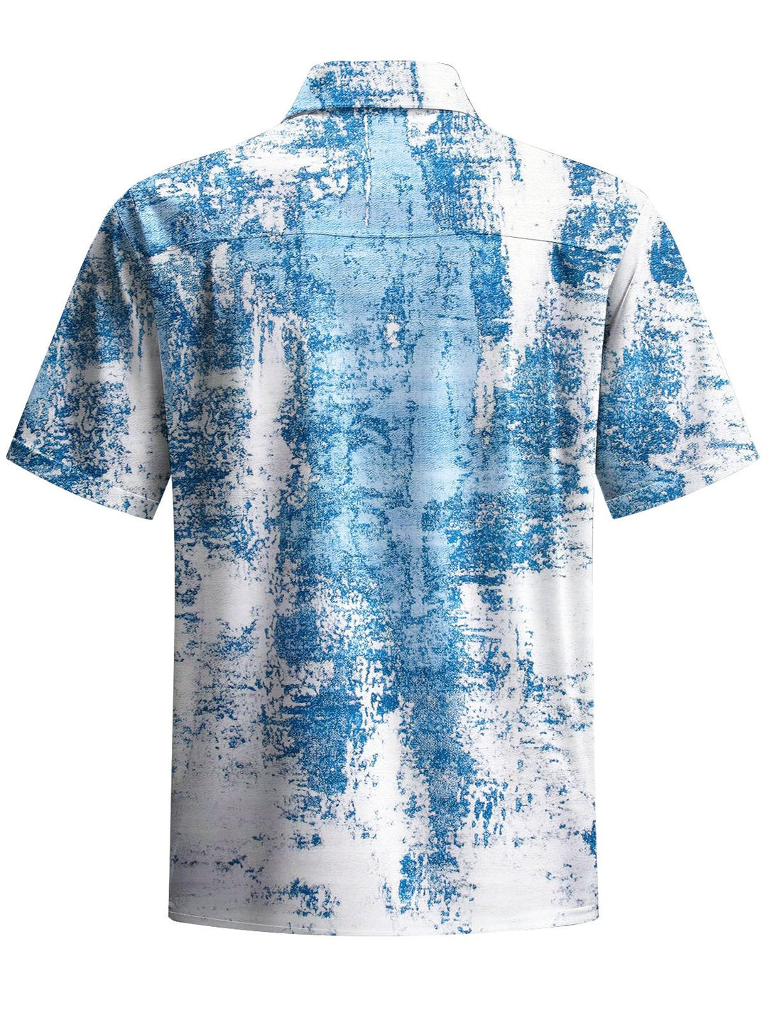 Alohadaddy® Vintage Abstract Texture Print Chest Pocket Mens Short Sleeve Shirt Big &amp; Tall