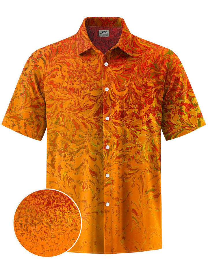 Alohadaddy® Casual Gradient Abstract Art Print Chest Pocket Men&