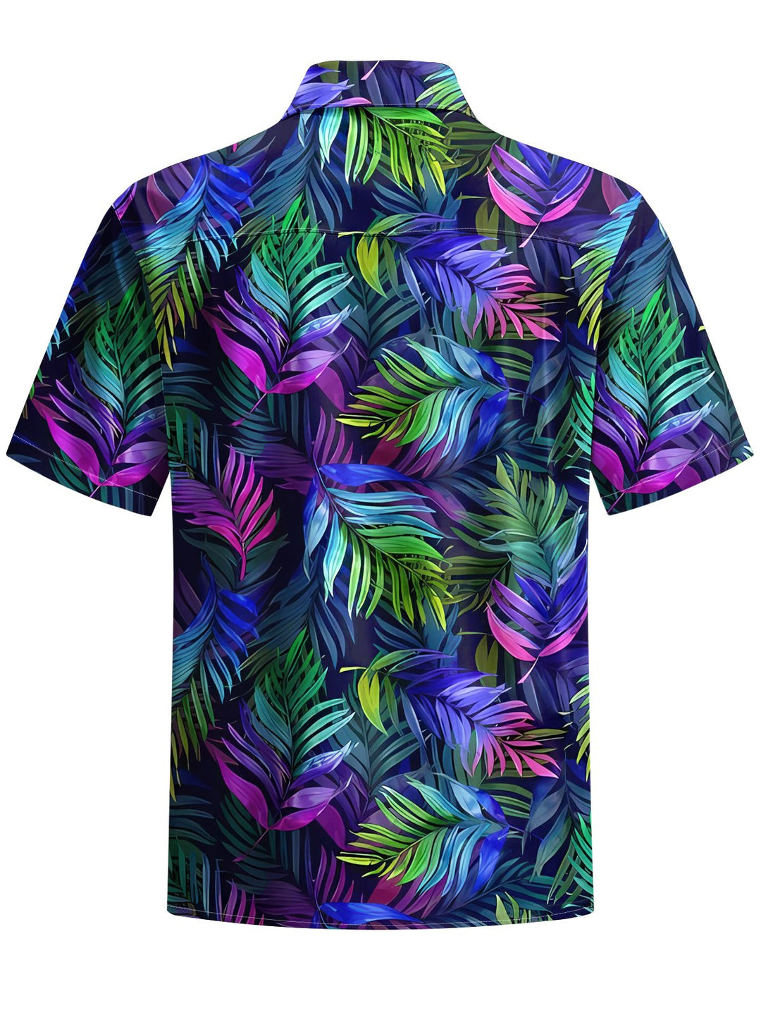 Alohadaddy® Casual Palm Leaf Art Print Chest Pocket Men&