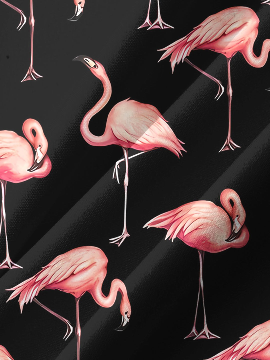Alohadaddy® Hawaiian Flamingo Art Print Chest Pocket Mens Short Sleeve Shirt Big &amp; Tall