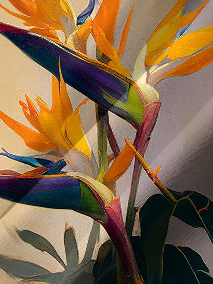 Alohadaddy® Hawaiian Crane Orchid Oil Painting Art Print Chest Pocket Men&