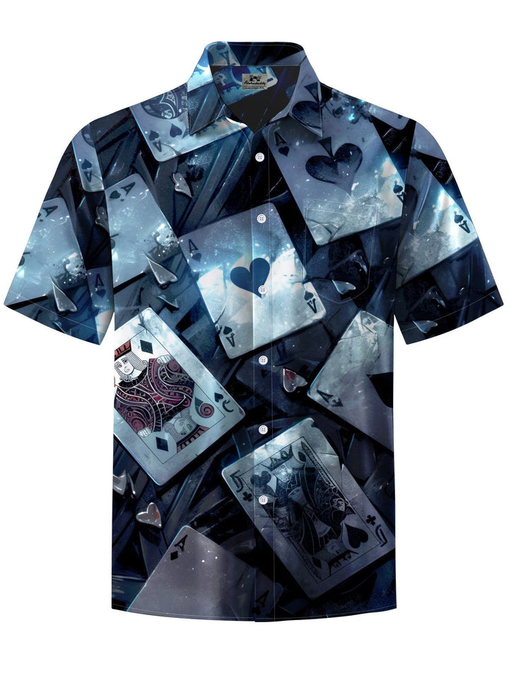 Alohadaddy® Vintage Casual Poker Art Print Chest Pocket Men&