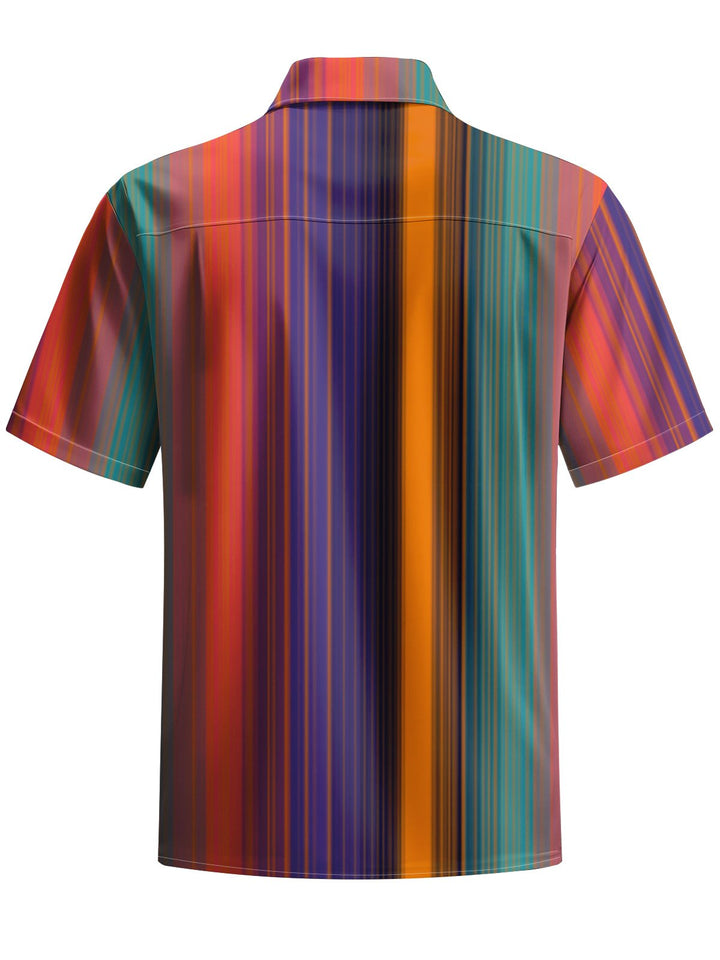 Alohadaddy® Vintage Stripe Art Print Chest Pocket Men&