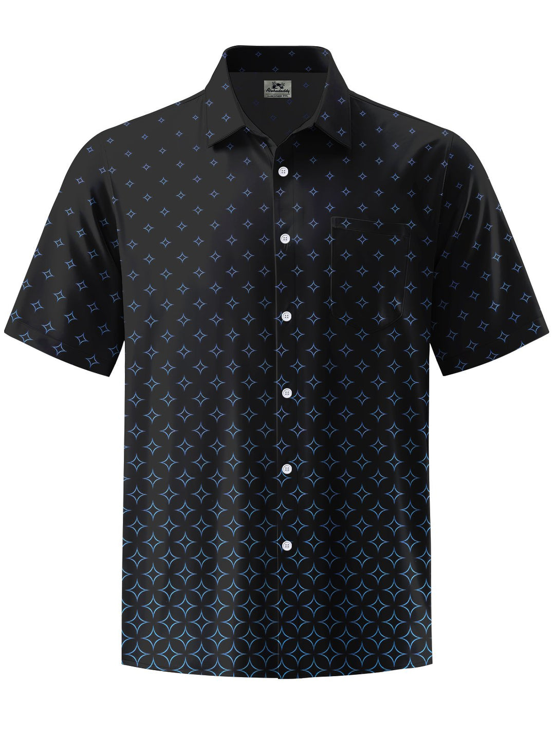 Alohadaddy® Casual Geometric Art Print Chest Pocket Men&