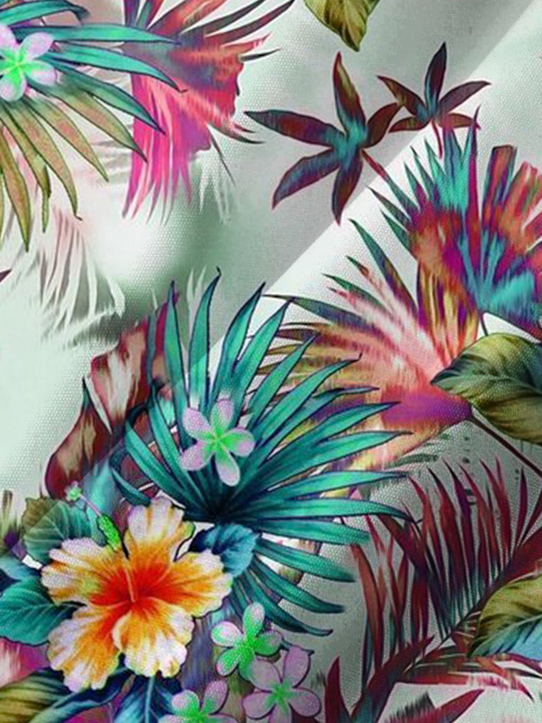 Alohadaddy® Hawaiian Floral Art Print Chest Pocket Men&