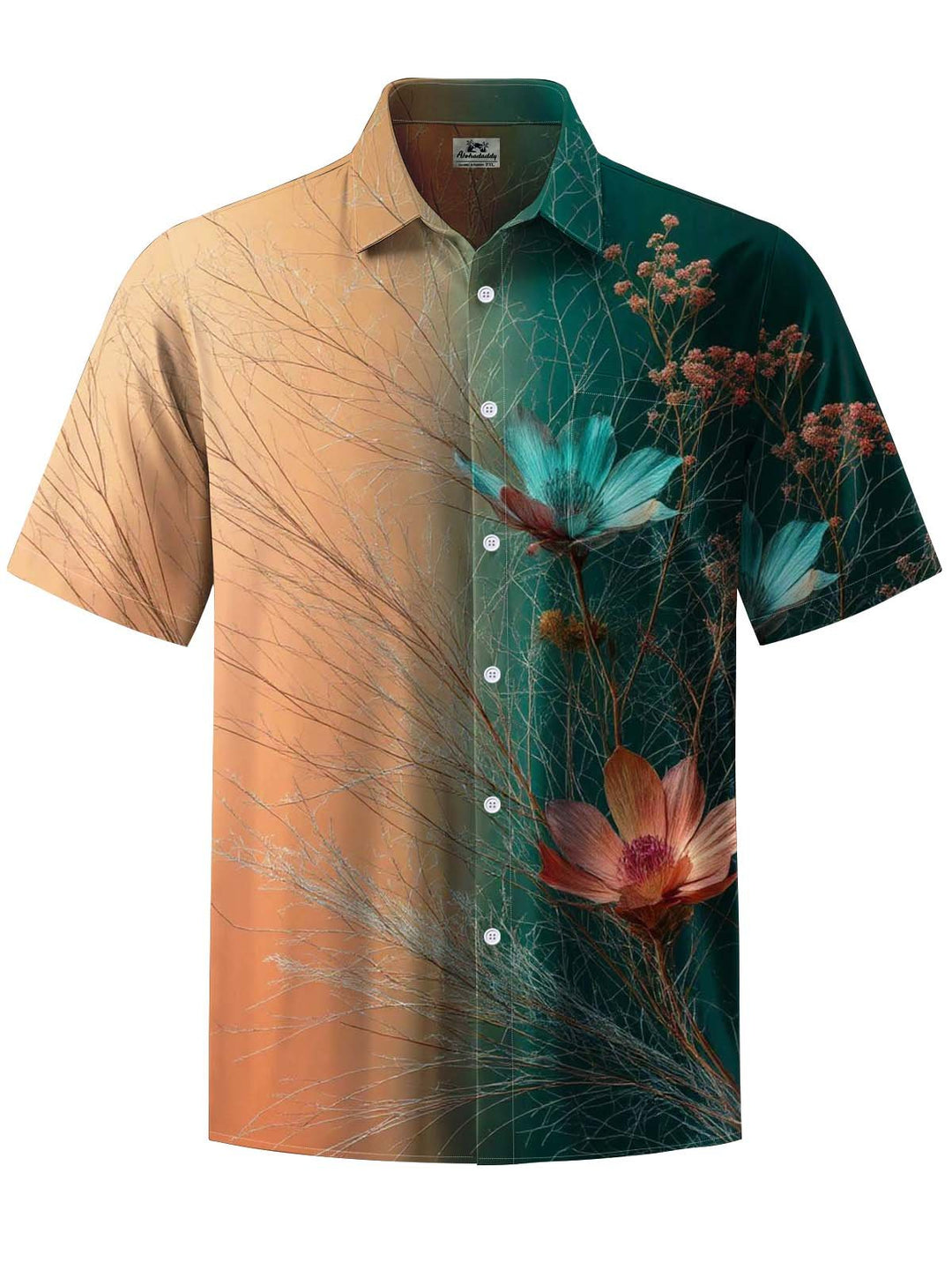 Alohadaddy® Vintage Floral Ombre Print Art Pocket Stretch Men&