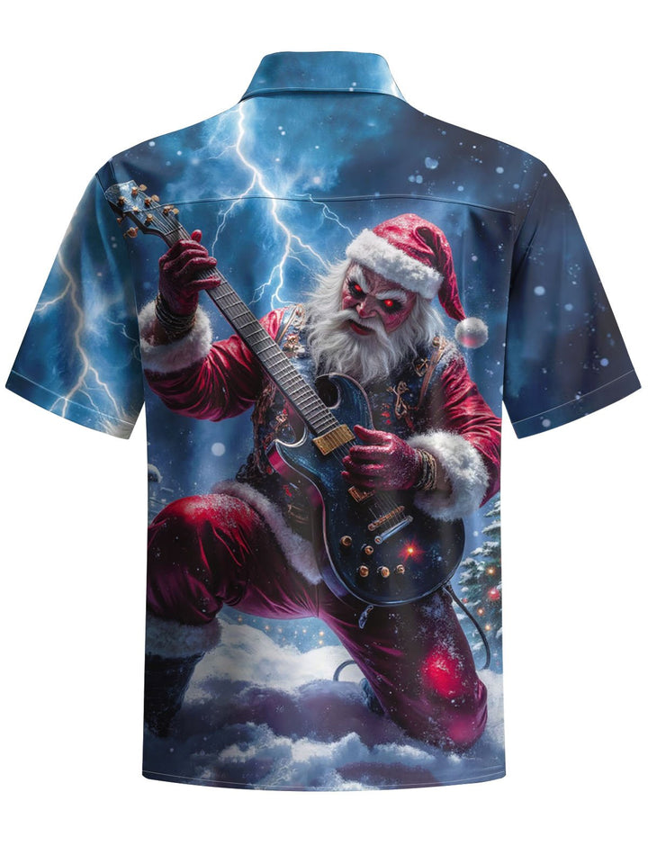 Alohadaddy® Santa Claus Guitar Print Art Pocket Stretch Men&
