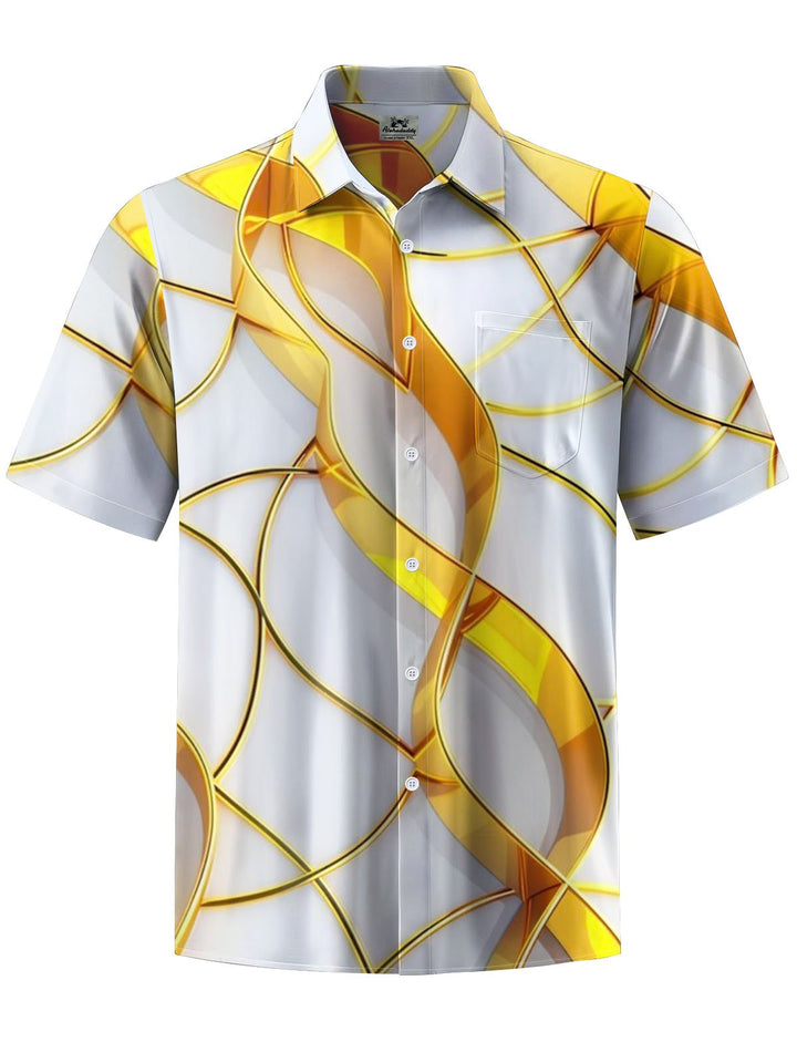 Alohadaddy® Casual Stripe Print Art Pocket Stretch Men&