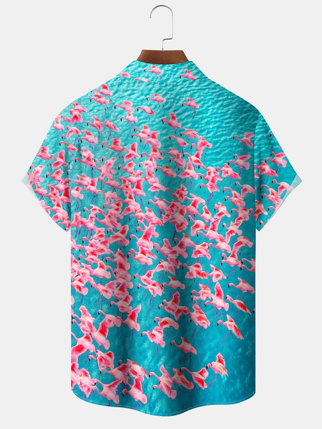 Alohadaddy® Hawaiian Flamingo Print Pocket Elastic Button Men&