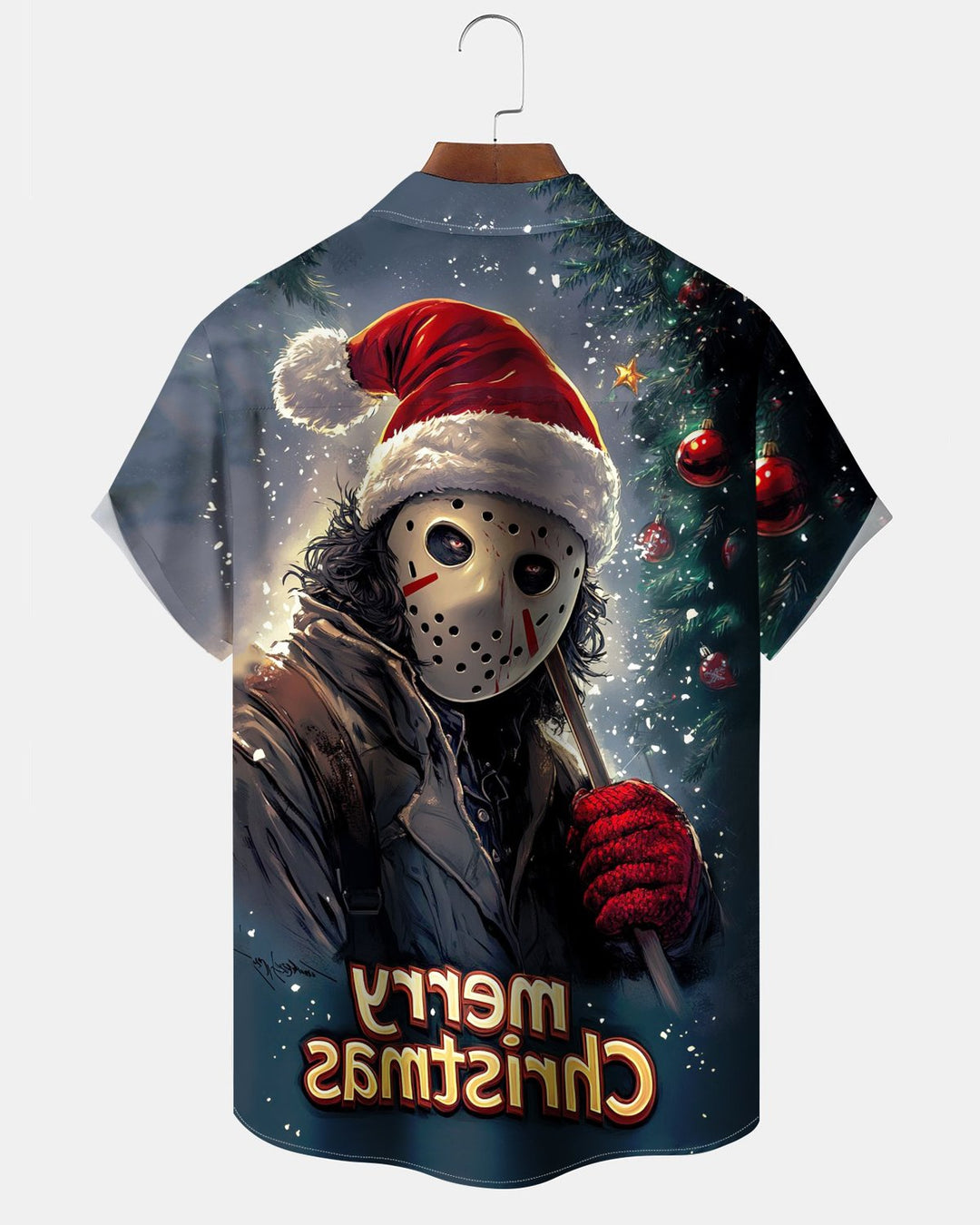 Alohadaddy® Christmas Horror Cartoon Print Pocket Elastic Button Men&