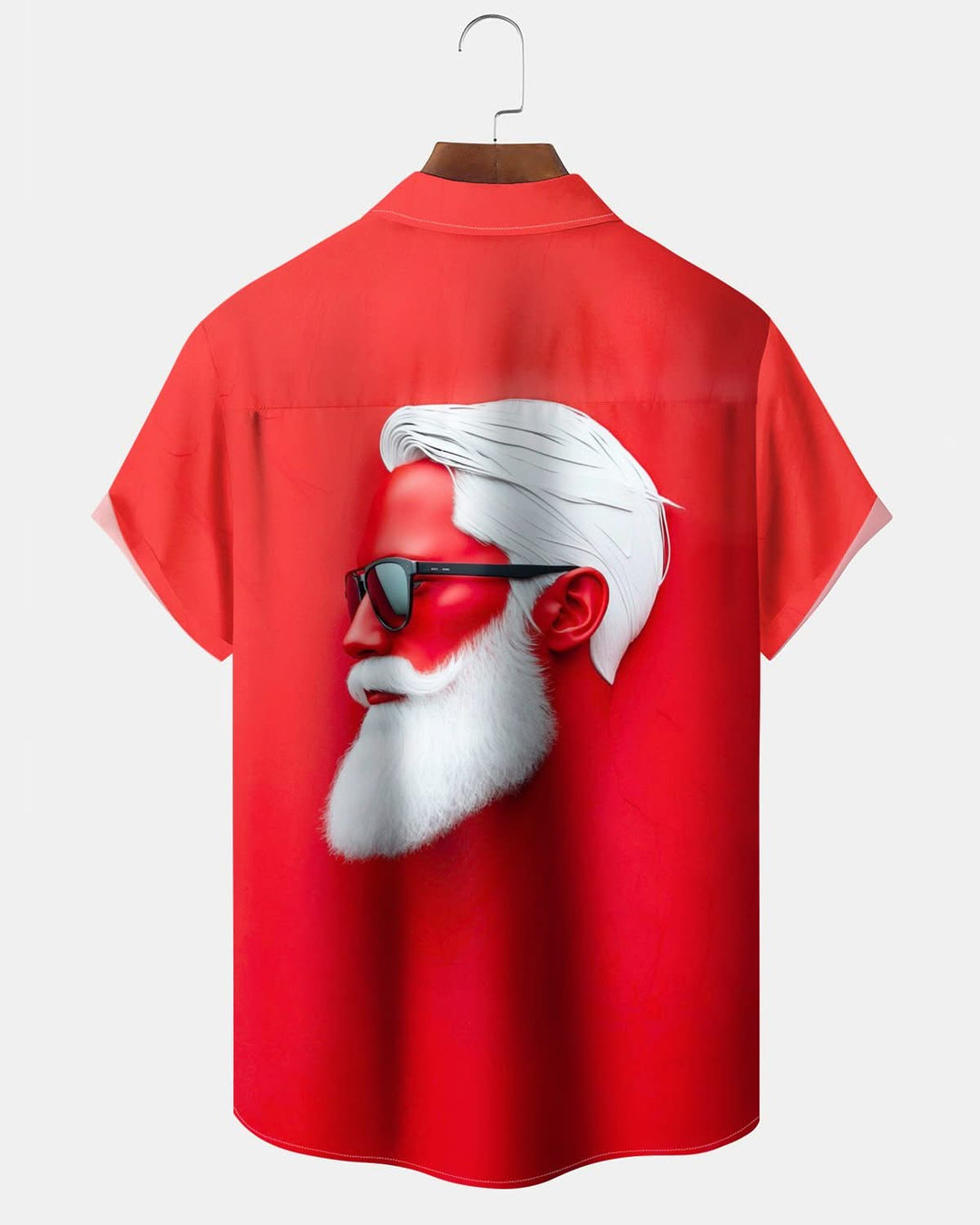 Alohadaddy® Christmas Portrait Red Printed Pocket Button Men&