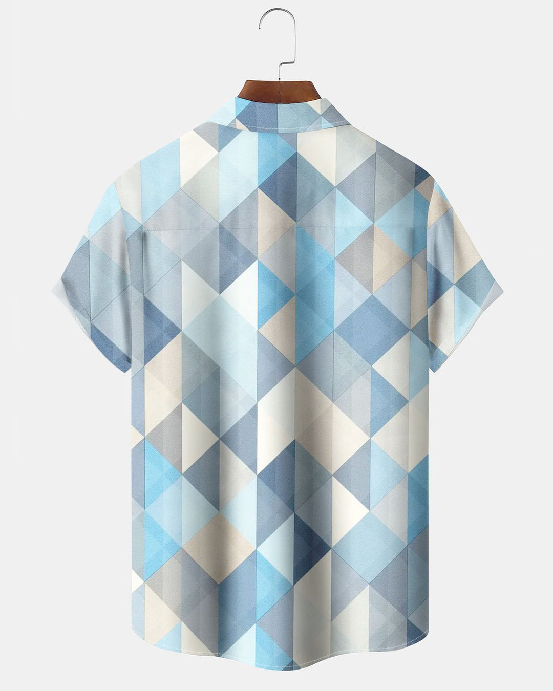 Alohadaddy® Retro Geometric Brick Print Art Stretch Button Pocket Men&