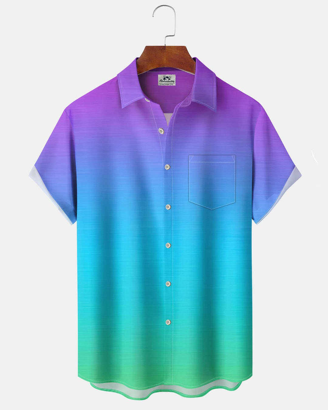 Alohadaddy® Casual Gradient Print Art Pocket Button Stretch Men&