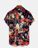 Alohadaddy® Men's Short-Sleeve Button-Down Shirt  Holiday/Halloween Graphic Print with Pocket