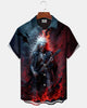 Alohadaddy® Men's Short-Sleeve Button-Down Shirt with Pocket  Vintage Halloween Graphic Print