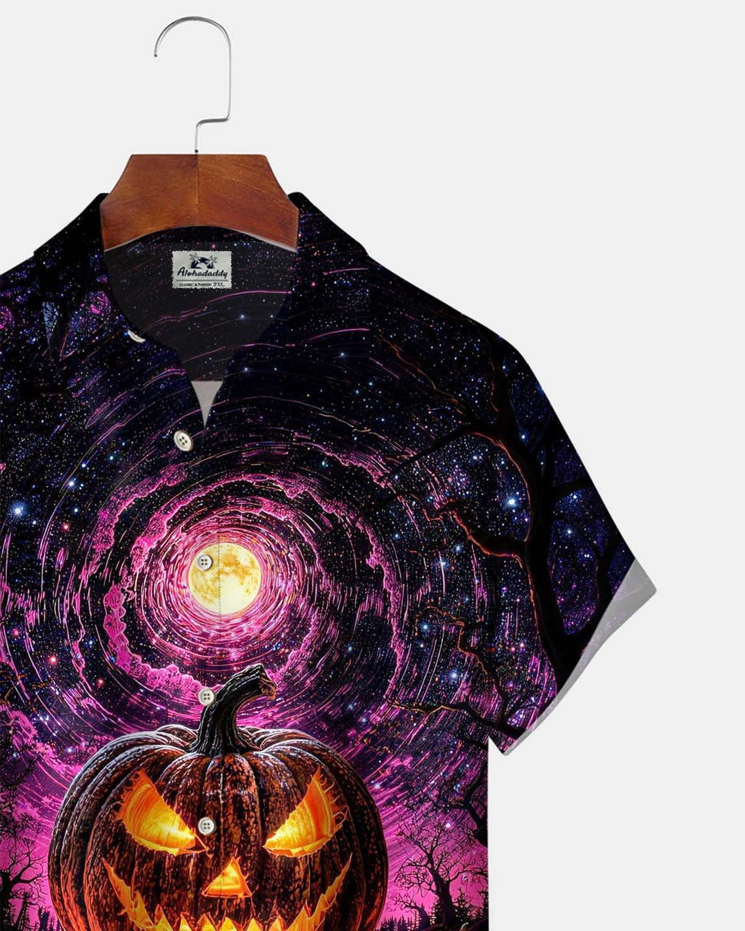 Alohadaddy® Holiday Halloween Graphic Print Button-Down Pocket Cardigan-Style Men&