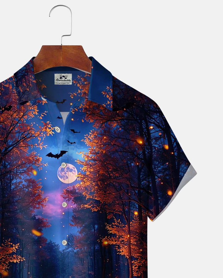 Alohadaddy® Holiday Halloween Graphic Print Button-Down Pocket Cardigan-Style Men&