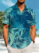 Alohadaddy Vacation Hawaii Cashew Flower Print Art Pocket Button Elastic Oversized Shirt