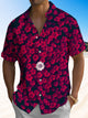 Alohadaddy® Casual Floral Art Print Chest Pocket Men's Short Sleeve Shirt Big & Tall