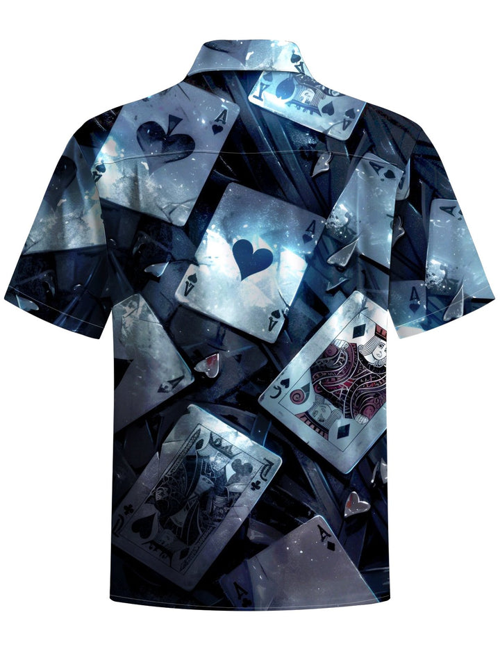 Alohadaddy® Vintage Casual Poker Art Print Chest Pocket Men&