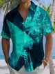 Alohadaddy® Casual Geometric Art Print Men's Short Sleeve Stretch Shirt Big & Tall