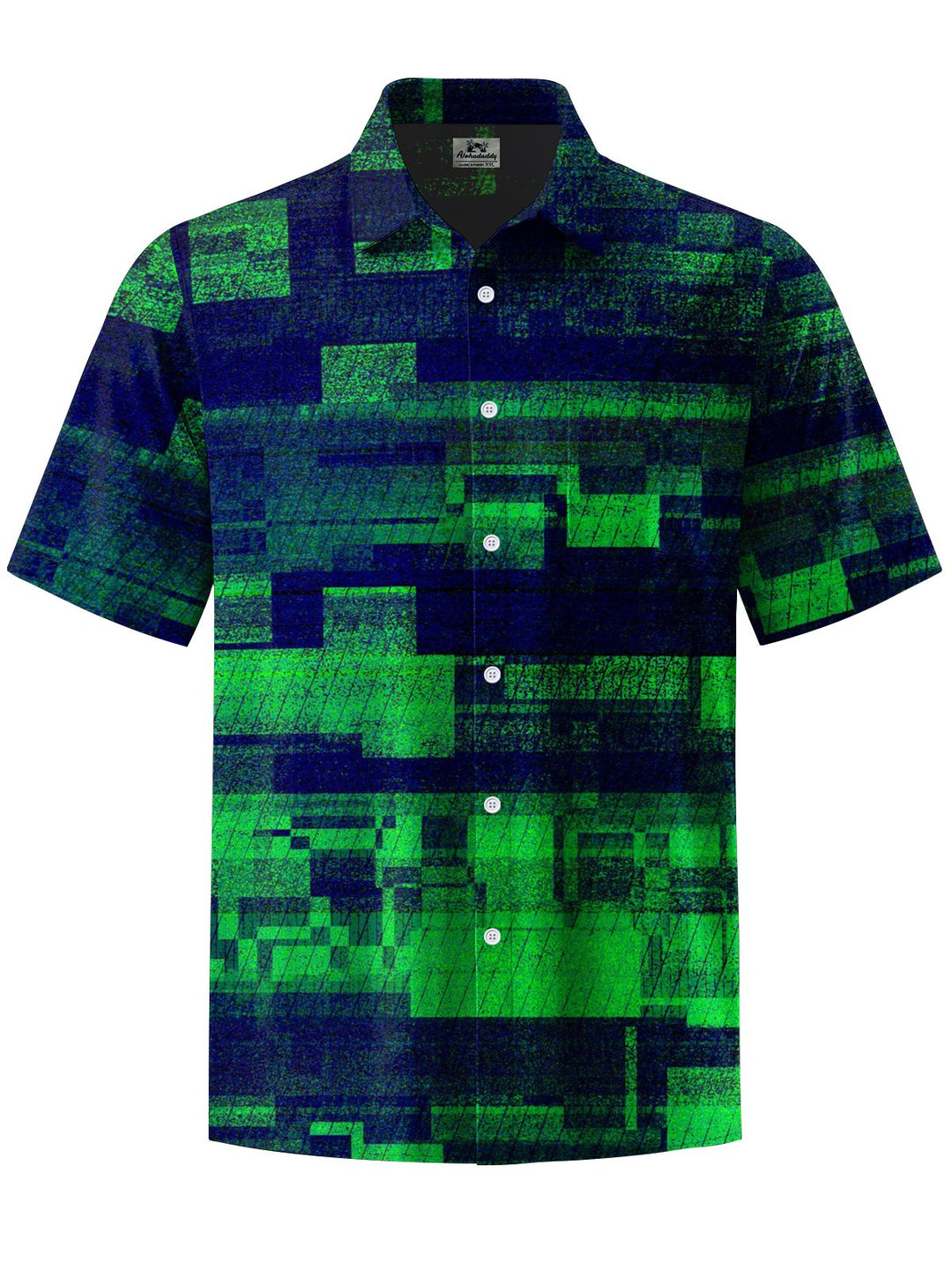 Alohadaddy® Casual Geometric Art Print Chest Pocket Stretch Men&