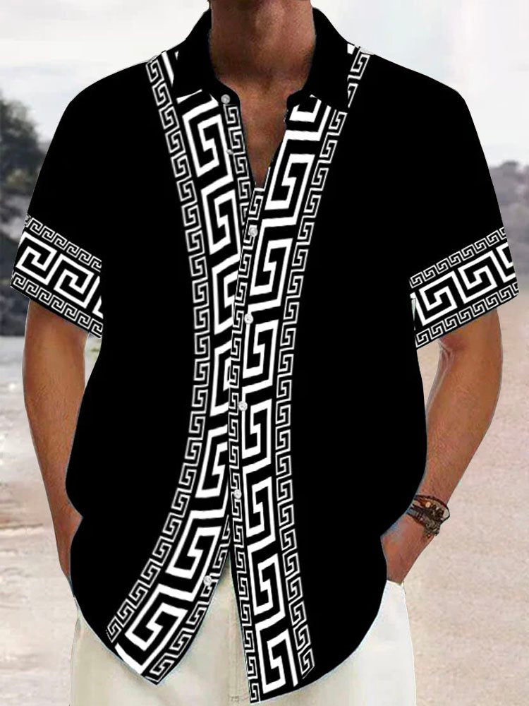 Alohadaddy Retro Geometric Print Men&