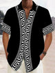 Camisa de manga corta con bolsillos y botones para hombre con estampado geométrico retro Alohadaddy