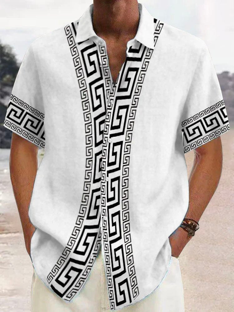 Alohadaddy Retro Geometric Print Men&
