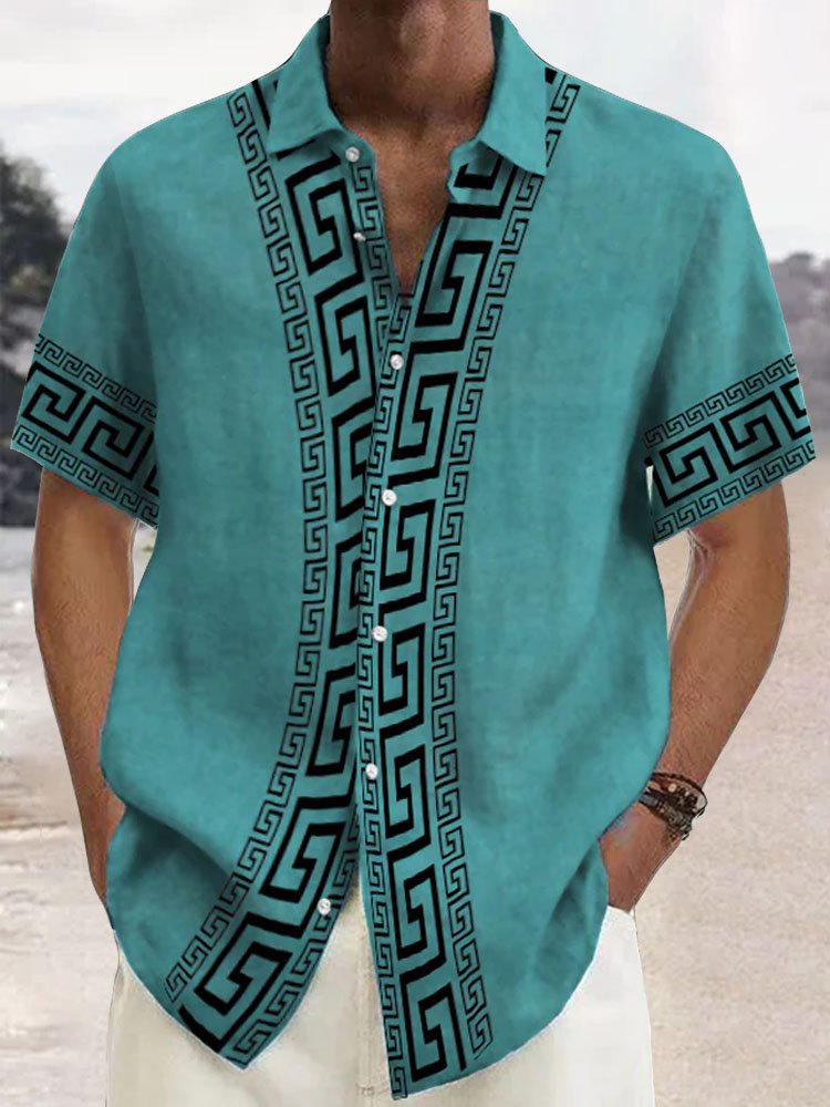 Alohadaddy Retro Geometric Print Men&